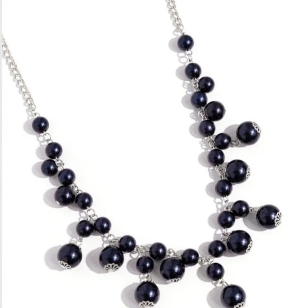 Paparazzi Midnight Blue Pearl Necklace Soon To Be Mrs. Fashion Jewelry